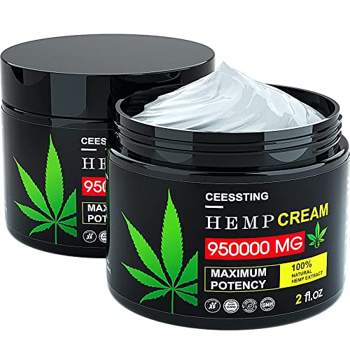 ENVISHA 2 Pack Hemp Cream by Ceessting - For Men and Women - Hydrating and Moisturizing for Skin - 4 oz