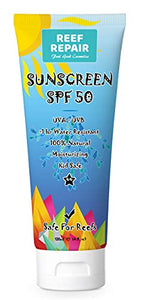 Reef Safe Sunscreen SPF 50 All Natural, Water Resistant, Moisturizing, Biodegradable, Broad Spectrum UVA/UVB Ocean Friendly Mineral Sunblock from Reef Repair 4 fl. Oz