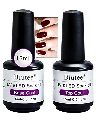 Biutee Base Coat Top Coat UV LED Required 15ml (Base&Top Coat)