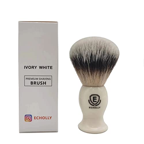 Premium Shaving Brushes for men by Echolly-NO Shedding Bristle Shave Brushes for Men-Smooth Acrylic Handle Legacy Shave Brush-Rich and Fast Lather Shaving Cream Brush Dad Gifts for Fathers Day