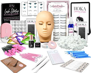 Lash Eyelash Extension Kit: Professional Mannequin Head Training For Beginners Eyelashes Extensions Practice Cosmetology Esthetician Supplies with Mink Individual Eye Lashes Glue Tweezers Tools Case