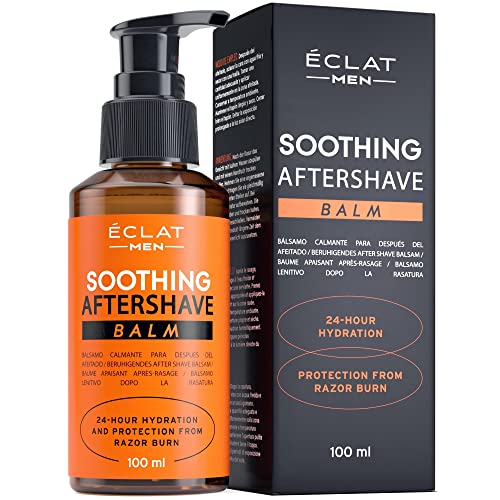 Eclat Skincare Aftershave for Men, Light and Non Greasy Aftershave Balm that Reduces Razor Burn, Bump and Redness, Hydrating Mens Aftershave, 100% Organic After Shave Lotion