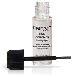 Mehron Makeup Rigid Collodion with Brush for Special Effects, Halloween, Movies (.125 oz) (1 Pack)