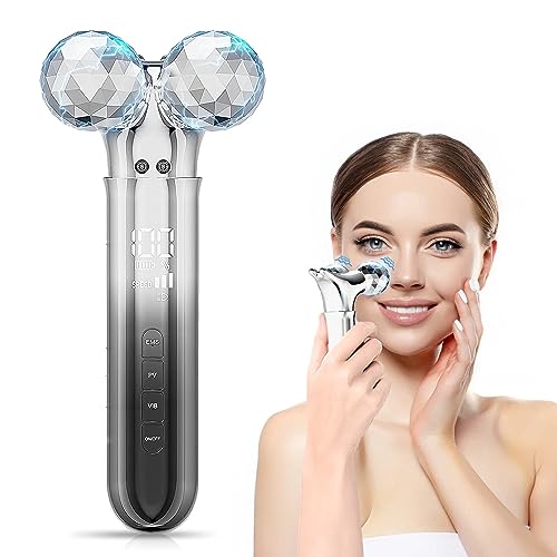 Microcurrent Facial Device, 5D Microcurrent Face Massager Roller Lifting with Vibration, Beauty Sculpt Skincare Product for face Eye Neck Arm Leg, Gifts for Women Anti Aging Tightening Firming