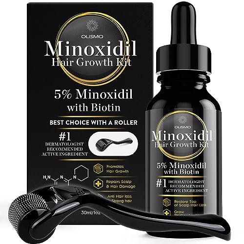 5% Minoxidil Hair Growth Serum Kit, Minoxidil for Men Hair Growth, Minoxidil for Women 5 Percent, Hair Regrowth Treatments, Minoxidil for Men and Women with Minoxidil 5% Roller & Biotin