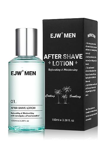 EJW After Shave Lotion for Men - Cooling & Soothing Formula with Witch haze, Aloe Vera and Field Mint Leaf, 3.38 fl oz