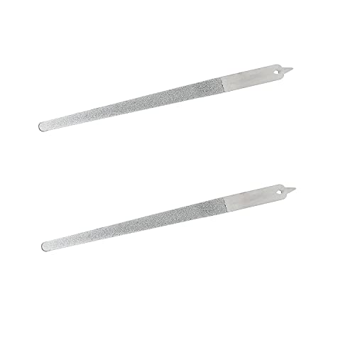 2PC 8 Diamond Dust Nail File - Stainless Steel Nail Dresser - 9 Inch