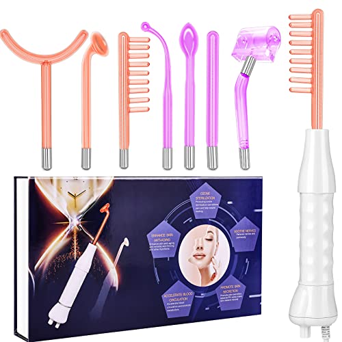 Beauty Star Facial Wand, Portable Handheld HIGH F-REQUENCY Facial Wand Machine with Violet and Orange Tubes