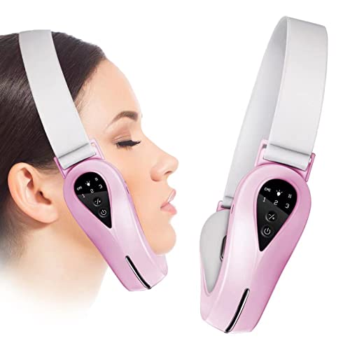 Double Chin Reducer Machine, Electric Face Lift Device Facial Massager, Double Chin Eliminator Face Lift Device 4 Modes with Red Blue Light, Lifting Saggy Skin& Shaping Double Chin