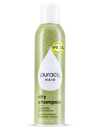 Puracy Dry Shampoo Perfect Hair, Pure Ingredients - Benzene Free 3-in-1 Volumizing, Revitalizing, & Memory Adding Dry Shampoo, All Hair Colors & All Hair Types, No Powdery Residue, 99.3% Natural, 6 Oz
