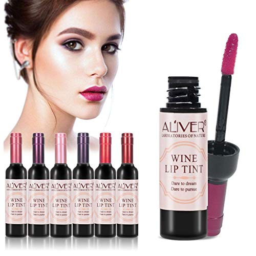 sefudun 6 Colors Wine Lip Gloss Set Wine Lipstick Matte Long Lasting Waterproof Lip Tint Set Lip Stain