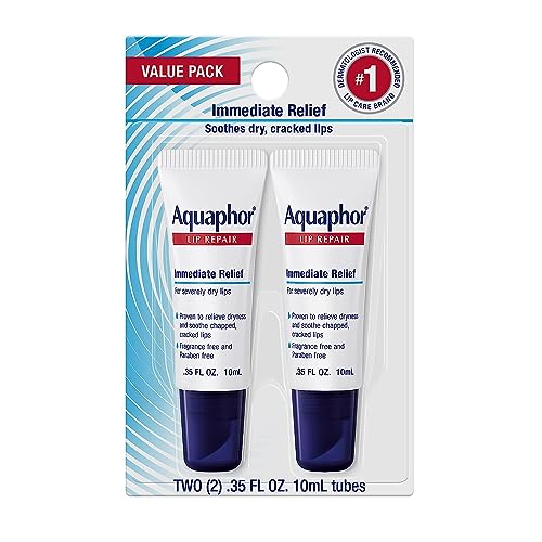 Aquaphor Lip Repair - Soothe Dry, Chapped Lips - Two .35 oz. Tubes-2 Count