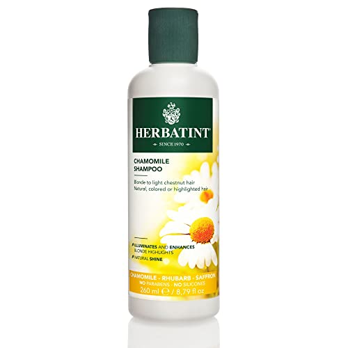Herbatint Chamomile Shampoo - With Chamomile, Rhubarb, and Saffron - Enhance Blonde Highlights, Strengthen Hair - No Parabens, Sulfates, Gluten - 8.79 fl oz