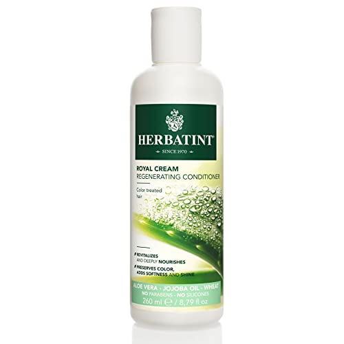 Herbatint Royal Cream Conditioner - With Aloe Vera, Jojoba Oil & Wheat Germ - Enhances Color, Softness & Shine - No Parabens, Sulfates, Gluten - 8.79 fl oz