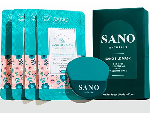 Vegan Zombie Mask by Sano Naturals - One Step Korean Face Mask Skin Care for Glass Skin, Helps Reduce Large Pores, Anti Aging and Tightening - 4 Pack