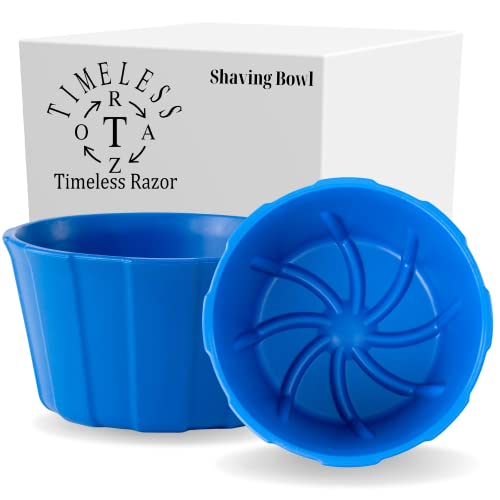 TIMELESS RAZOR Shaving Bowl w/Ridges Mixes Mens Shaving Cream & Shaving Soap - Durable & Holds Heat Longer - Creates a Quick, Rich & Thick Lather - Add to Travel Essentials Toiletry Bag - USA Made