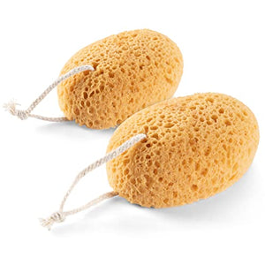 MainBasics Exfoliating Foam Bath Sponges – Large Soft-Textured Shower Loofahs - 2 Pack