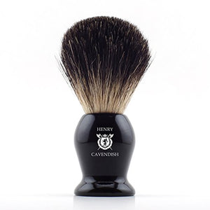 Henry Cavendish Gentleman's 100% Pure Badger Hair Shaving Brush - Perfect Brush for a Soap or Cream Shave Using a Shaving Razor, Double Edge Razor, Safety Razor or Straight Razor
