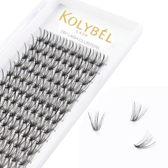 KOLYBEL Cluster Eyelashes 120pcs 10mm Individual DIY Cluster Lash Extension C Curl 0.07mm Thickness 20D Soft Natural Black False Lashes Makeup Professional Eyelash Extension(20D,0.07-C-10mm)