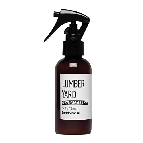 Beardbrand Natural Sea Salt Spray for Hair Men [AS SEEN ON SHARK TANK] Texture, Hold, and Volume with Sandalwood & Lumber Yard Scent - 3.4 fl oz