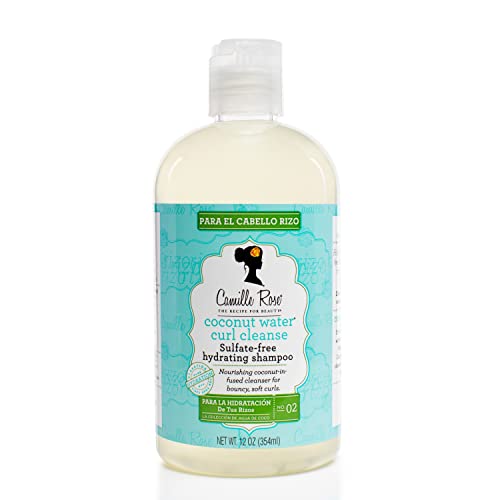 Camille Rose Coconut Water Curl Cleanse Shampoo | 12 oz | Natural Coconut Oil, Rosemary Oil, Castor Oil