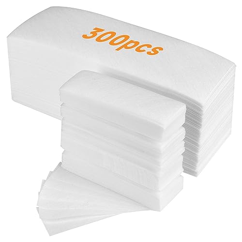 300 Pcs Non Woven Wax Strips, Body and Facial Wax Strips for hair removal, FEBABACI Professional waxing strips without wax(2.8''x 7.9'' and 1.4''x 3.9'')