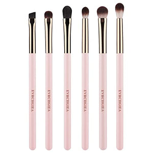 Eye Makeup Brush Set, 6 Pcs Professional Blending Eyeshadow Makeup Brushes for Concealer Eyebrows Eyeliner, Soft Hairs & Wood Handle