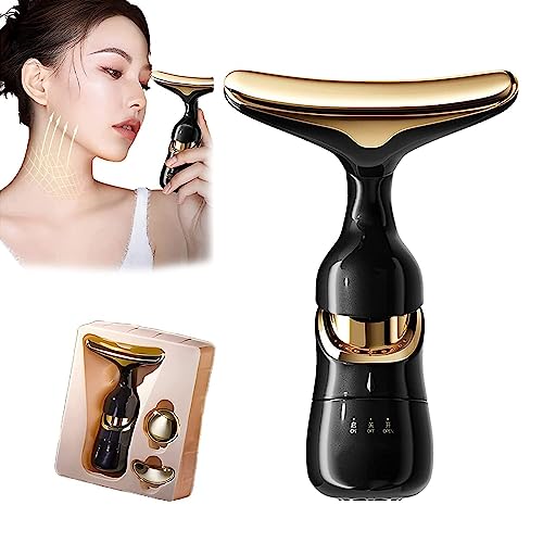 Three-Purpose Lifting and Firming Facial Massage Device, Anti-Aging Facial Massager, Neck Face Massager, 3 in 1 Face Lift Device Double Chin Lift Machine for Face, Eye, Neck Tightening Device