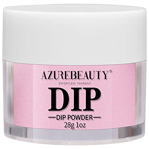 Dip Powder Nude Pink Color, AZUREBEAUTY Nail Dipping Powder French Nail Art Starter Manicure Salon DIY at Home, Odor-Free and Long-Lasting, No Needed Nail Lamp Curing, 1 Oz