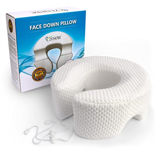 Breathe Easy Face Down Pillow - Premium Adjustable Face Cradle Pillow Providing Superior Comfort. Best for Prone Face-Down Resting, as a Home Massage Headrest, or Contoured Post-Eye Surgery Support.