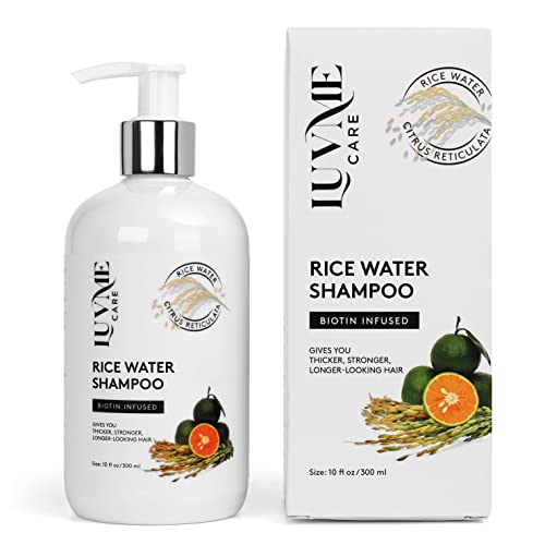 Luv Me Care Rice Water Hair Growth Shampoo With Biotin,Rice Water Hair Shampoo for Hair Growth for Thinning Hair and Hair Loss, All Hair Types, Men and Women 10 Fl Oz