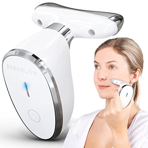 Everglow Face Sculpting Tool - Microcurrent Facial Device - Neck and Face Lift Massager, Roller and Microsculpt Device - Anti Aging, Anti Wrinkle, Skin Rejuvenation Skin Care Tool for Women and Men