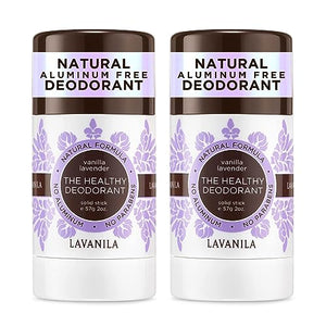 Lavanila Vanilla Lavender Aluminum Free Deodorant 2-Pack - The Healthy Deodorant for Men and Women, Solid Stick (2 Ounce Each), Vegan