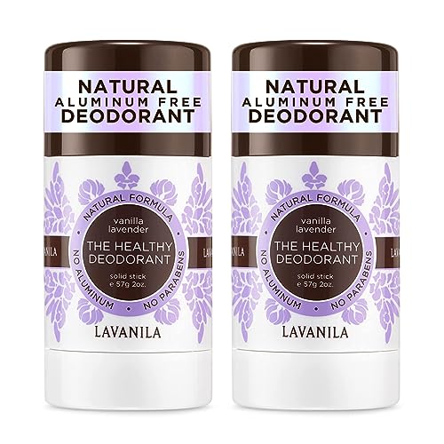 Lavanila Vanilla Lavender Aluminum Free Deodorant 2-Pack - The Healthy Deodorant for Men and Women, Solid Stick (2 Ounce Each), Vegan