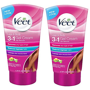 Veet Legs & Body 3 in 1 Gel Cream, 6.78 oz (Pack of 2)