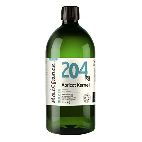 Naissance Certified Organic Apricot Kernel Oil 32 fl oz - Pure Natural Cold Pressed Vegan, Hexane Free, No GMO - Ideal as a Massage Base Oil - Moisturizes & Conditions Hair & Skin