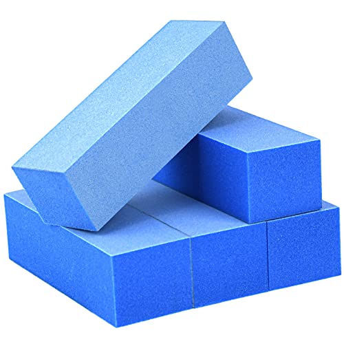 Maryton Nail Buffer Blocks, Fine Grit 180/240 Professional Salon Quality 3 Way Blue Buffing Blocks for Natural Nails - Buff Nails Prior to Application of Gel Polish, Acrylic, 5 Count