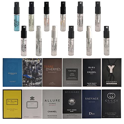 Star Rise Men's Perfume Sampler 12pcs Sample Vials Designer Fragrance Samples for Men (Lot 12), 0.72 Fl Oz (Pack of 1)