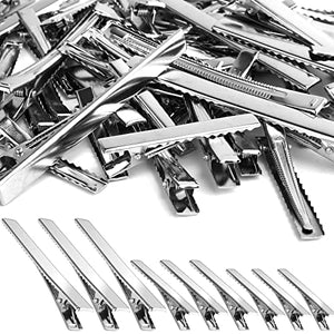 70 Pcs Alligator Hair Clips, 3 Sizes Oversized Metal Silver Hair Bow Clips Single Prong Hairdressing Salon Hair Grip DIY Accessories Hairpins for Women Bows Making Crafts (3.9-2.2-1.8 inch) by PHSZZ