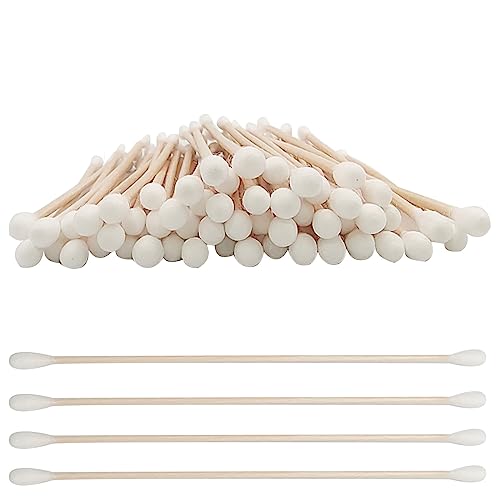 6 Inch Long Cotton Swabs,400pcs Double-sided Cotton Swabs,Long Cotton Swabs with Wooden Handle,Great for Gun Cleaning,Pet Care and Makeup