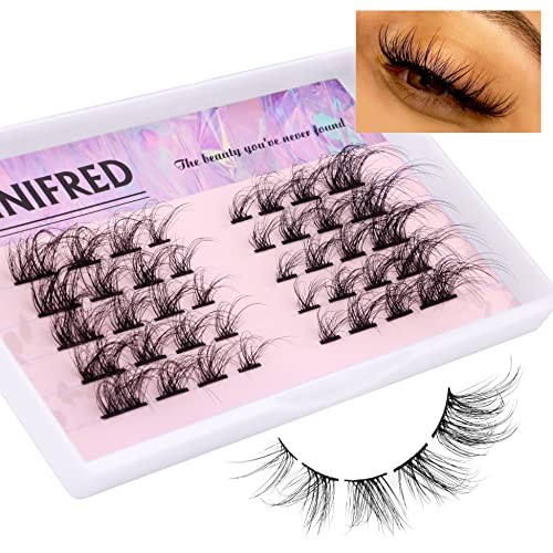Individual Lashes Cluster DIY Eyelashes Extensions Fox Eye Cluster Lashes Mink 40 Pcs Natural Fluffy Eyelashes Wispy Individual False Eyelashes Natural Look by Winifred