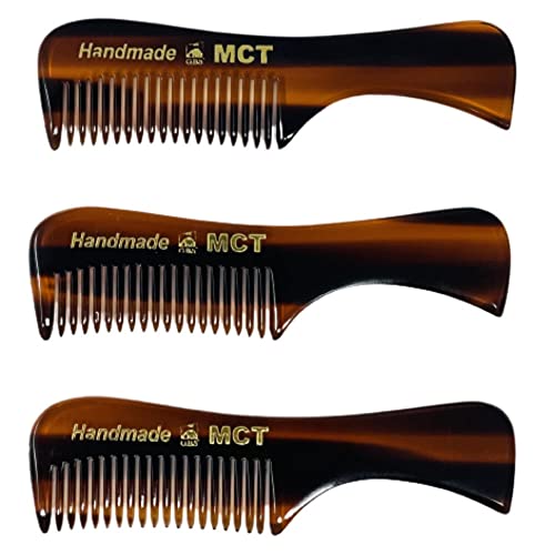G.B.S Handmade 3in Pocket Comb for Beard and Mustache Styling, MCT, Pack of 3