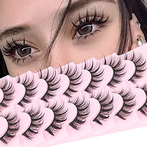 Manga Lashes Natural Look False Eyelashes Manhua Anime Cosplay Korean Makeup 3D Spiky Thick Lashes That Look Like Individual Clusters Extension by Geeneiya
