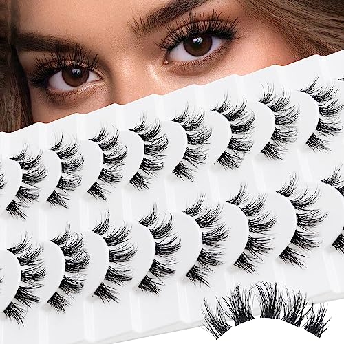 Manga Lashes Wispy False Eyelashes C Curl Lash Extension Clusters Clear Band Lashes Natural Look By MilyBest