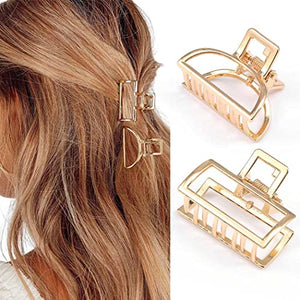 Brinie Hair Claw Gold Hair Clips Mini Non Slip Claw Clips Hair Accessories Daily Party Gift for Women and Girls (2 PCS)