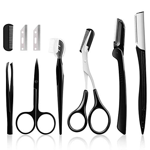 Eyebrow Kit, Multipurpose Exfoliating Dermaplaning Tool Face kits for Women Girl, Eyebrow Grooming Set (9 in 1)