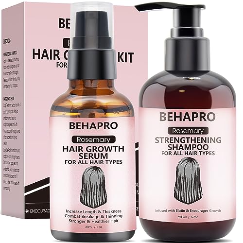 Rosemary Oil for Hair Growth Serum w/Rosemary Hair Growth Shampoo,Rosemary Oil Biotin Castor Oil & Argan Oil for Hair Loss & Thinning Hair Care Ingrown Treatments Hair Growth Products for Women Men
