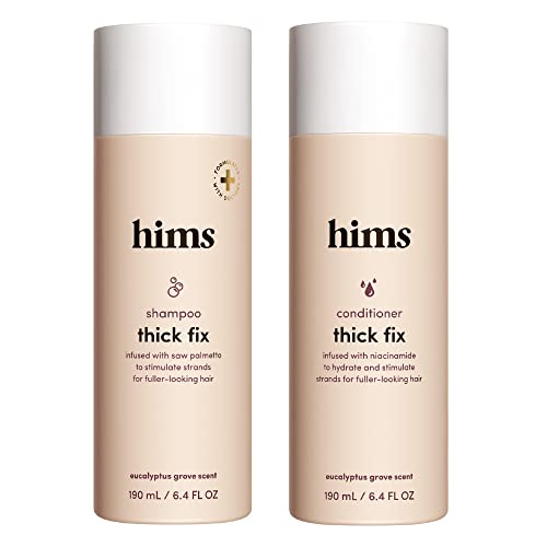 hims Thick Fix Shampoo and Conditioner Set for Men- Thickening, Moisturizing, Reduces Shedding- Color Safe Hair Loss Shampoo and Conditioner- 2 pack, 6.4oz