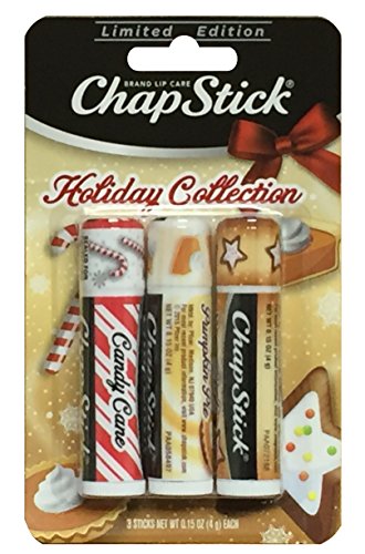 Chapstick Holiday Collection Limited Edition - Pumpkin Pie, Sugar Cookie, Candy Cane 3 Count .15 OZ