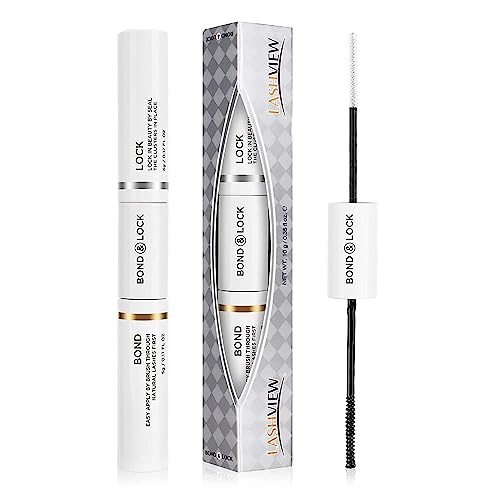 LASHVIEW Lash Bond and Seal, Cluster Lash Glue Strong Gentle Comfortable Lash Adhesive for All Day Wear Latex-Free Suitable for Sensitive Eyes Eyelashes Glue Waterproof
